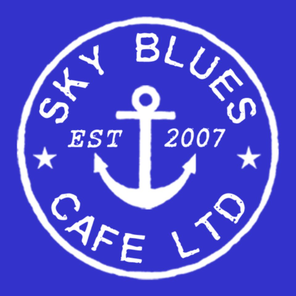 Logo on Blue Background