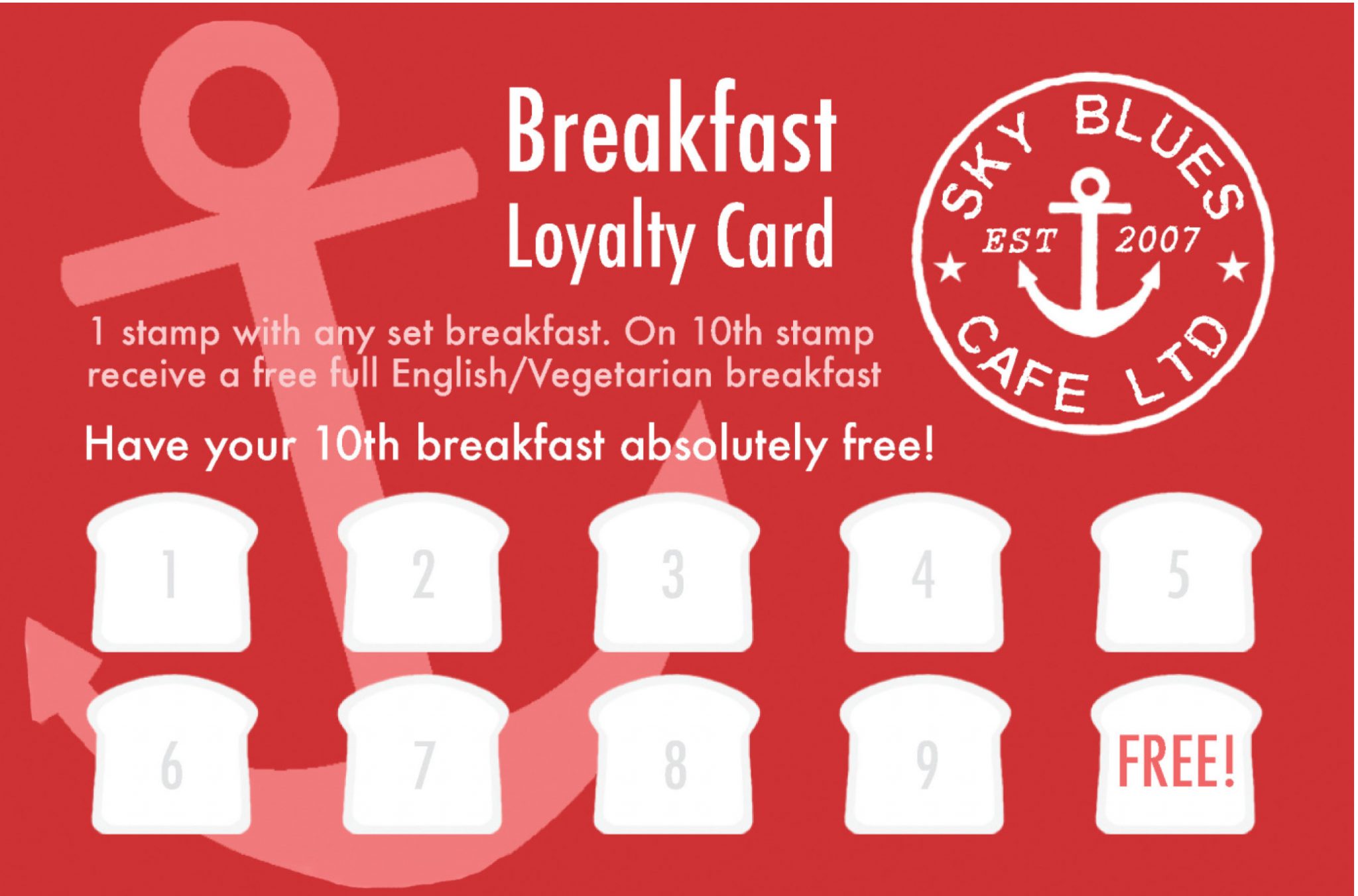 Loyalty Cards Breakfast Loyalty Cards Breakfast