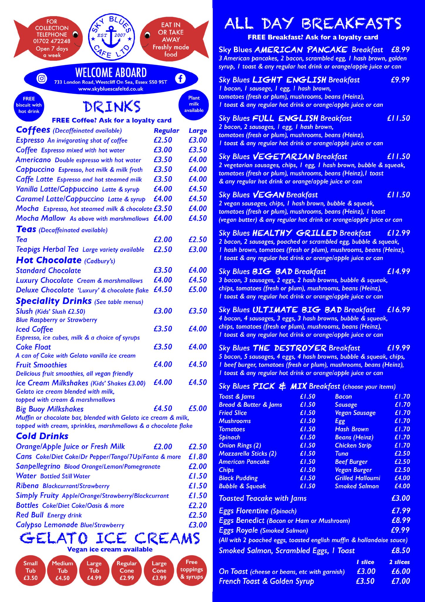 Menu page 1 Menu page 1