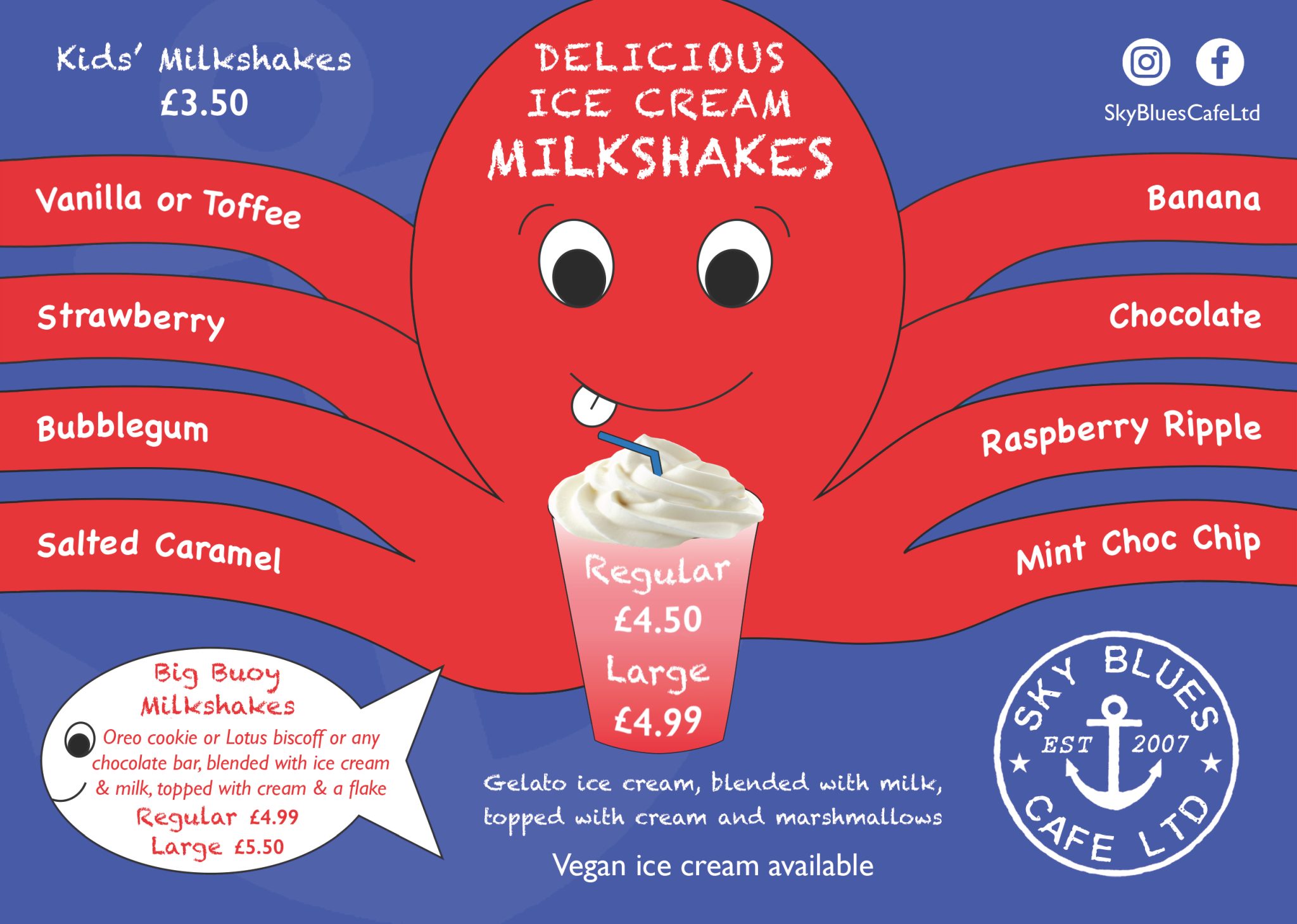 Milkshake Menu